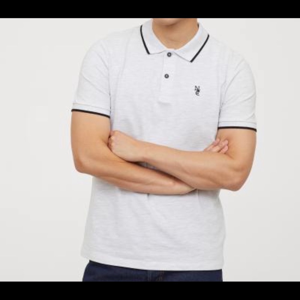 NYC logo H&M Short-Sleeved Polo Shirt - Picture 1 of 6